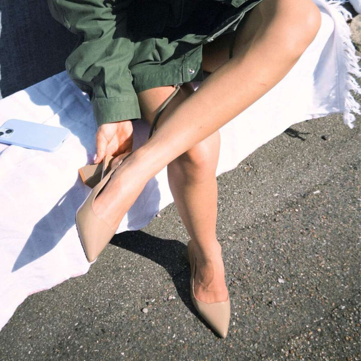 Bianco Biamaralyn Slingback Patent Nougat W