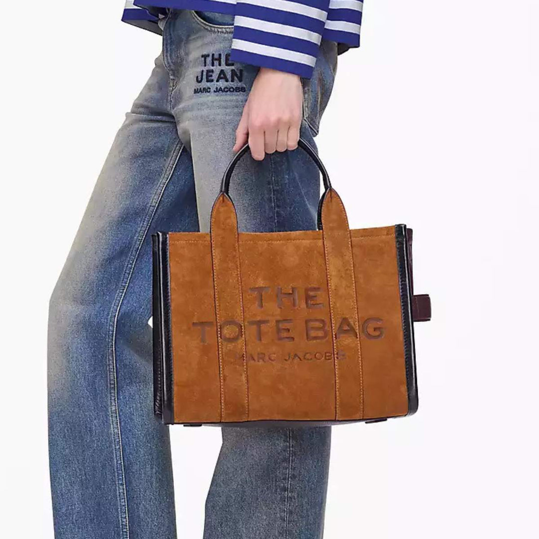 Marc Jacobs The Medium Tote Suede Leather Blocked Copper