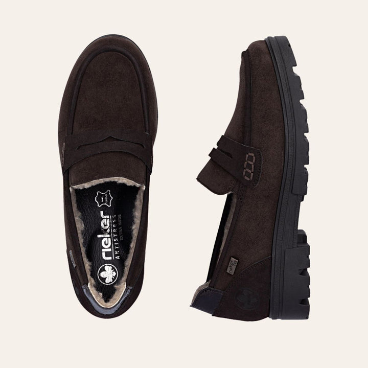 Rieker Mokasin Ekstra Bred Brown W
