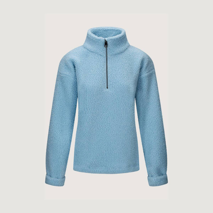Monel Annie Teddy Fleece Half Zip Light Blue