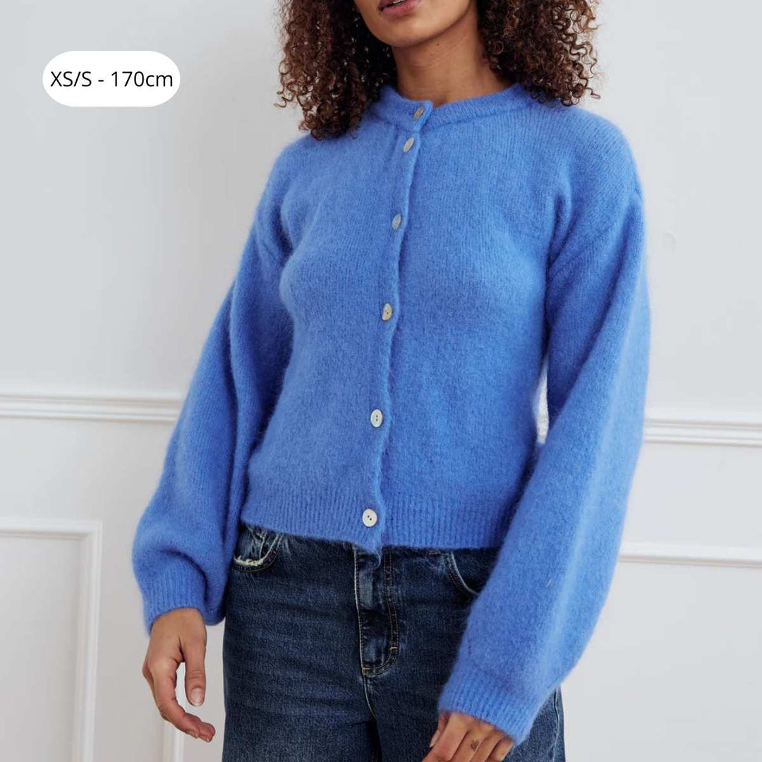 Noella Kae Knit Cardigan Dove Blue