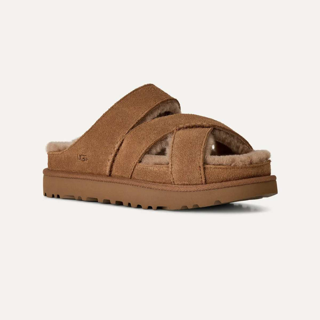 UGG Greenport Cross Strap Slide Chestnut W