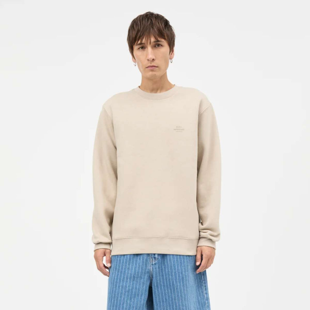 Mads Nørgaard Standard Crew Logo Sweat Plaza Taupe