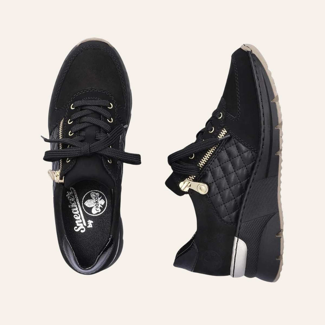 Rieker Sko Svart/Gull W