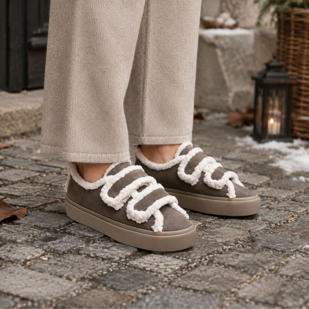 Inuikii Shearling Low Velcro Dark Brown W - sneakers fra Inuikii, bilde 4