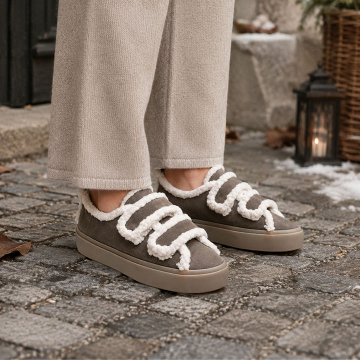 Inuikii Shearling Low Velcro Dark Brown W - sneakers fra Inuikii, bilde 4