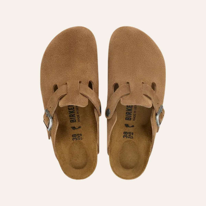 Birkenstock Boston Narrow Suede Leather Dark Tea W