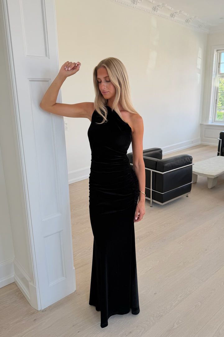 BYIC AndreaIC Maxi Dress Black Velour