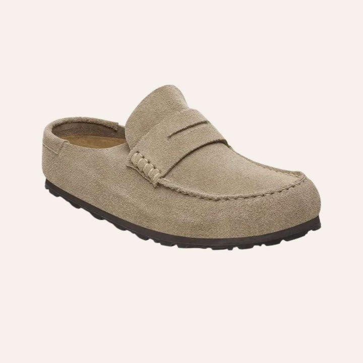 Birkenstock Naples Wrapped Suede Leather Taupe M