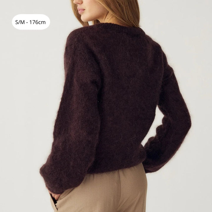 Noella N-Kae Mohair Cardigan Dark Brown Chocolate