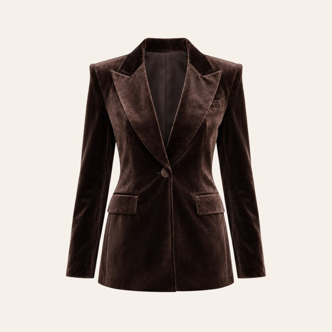 From Paris With Love Velvet Blazer Choco W