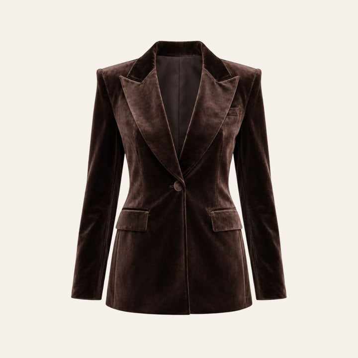 From Paris With Love Velvet Blazer Choco W