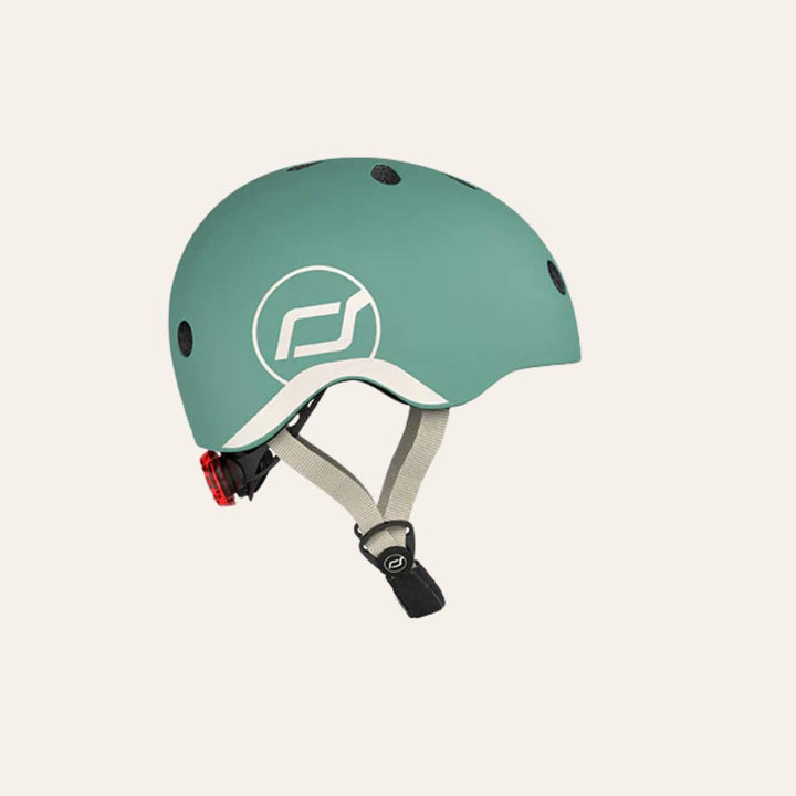 Scoot & Ride Sykkelhjelm 45-51cm m/LED Forest