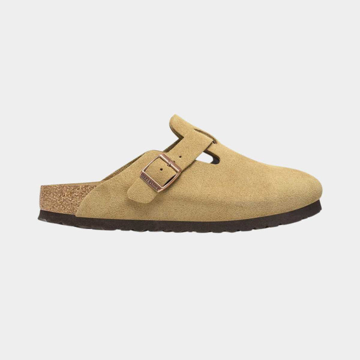 Birkenstock Boston Suede Leather Latte Cream W