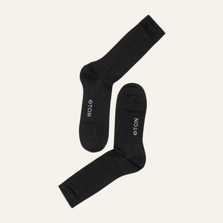 Eton Merc.Cotton Plain Svart