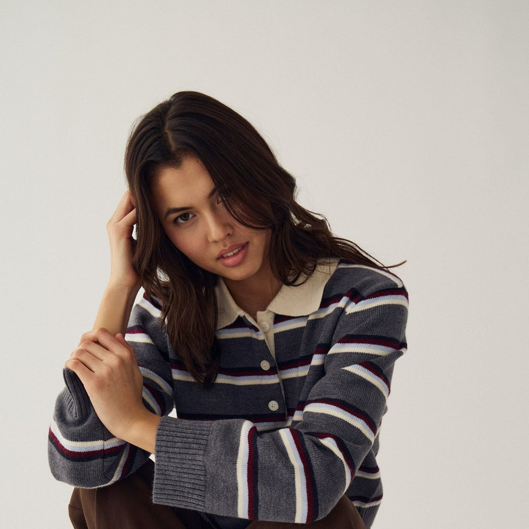 Noella Merryll Knit Delissa Grey Stripe