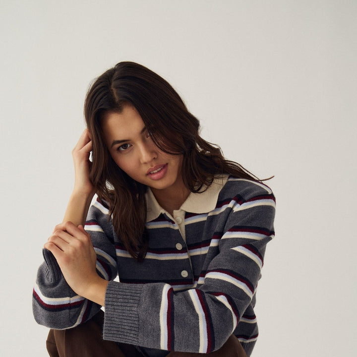 Noella Merryll Knit Delissa Grey Stripe