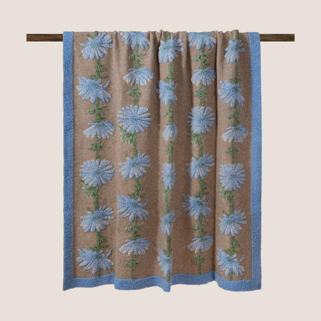 Frati Pledd Cicoria Blue Boiled Wool 150*190