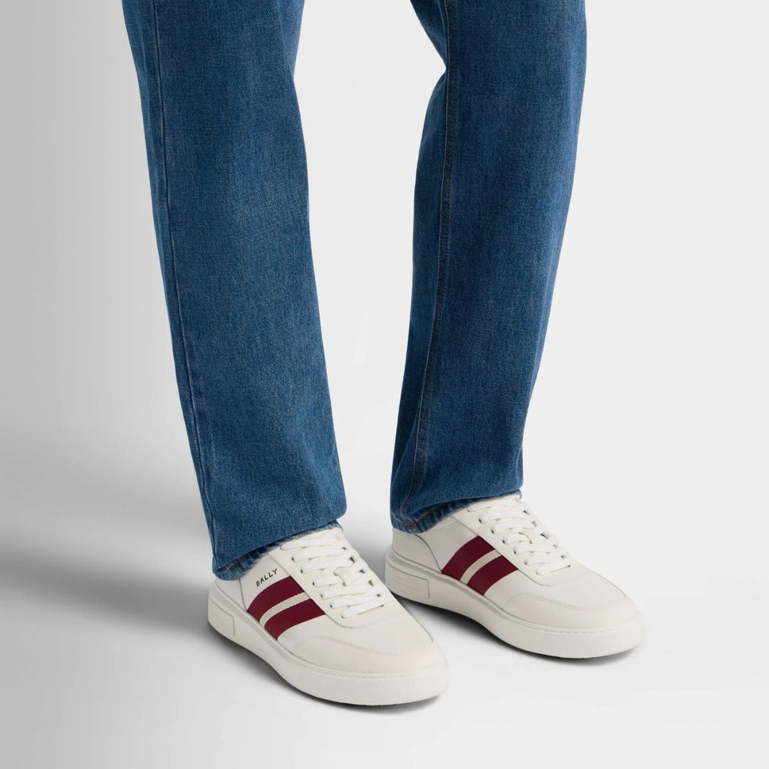 Bally Lift Sneaker White and Red Leather M