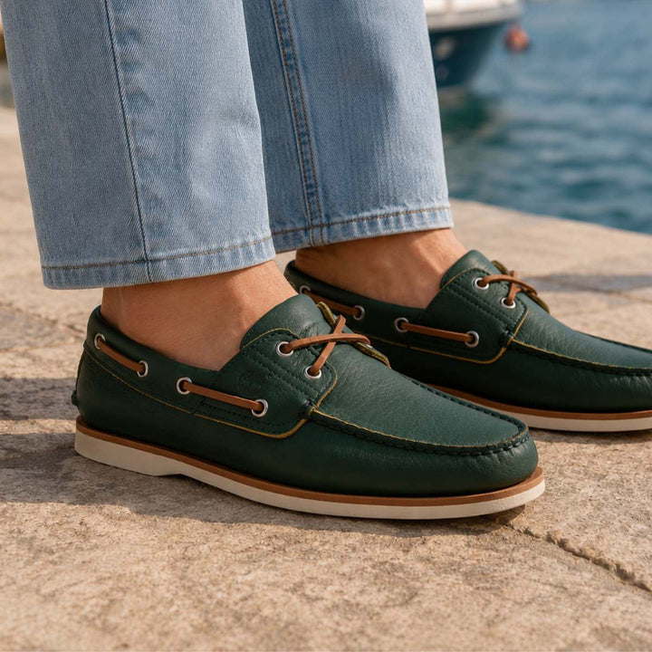 Timberland Classic Boat Shoe Medium Green Full Grain M
