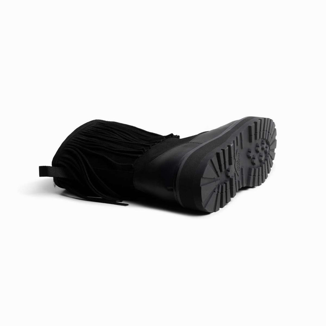 Mono Tag Boot Fringes Leather/Suede Black W