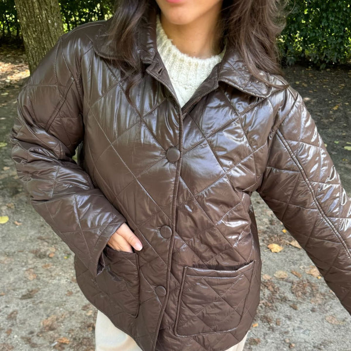 BYIC UmaIC Quilted Jacket Chocolate Brown