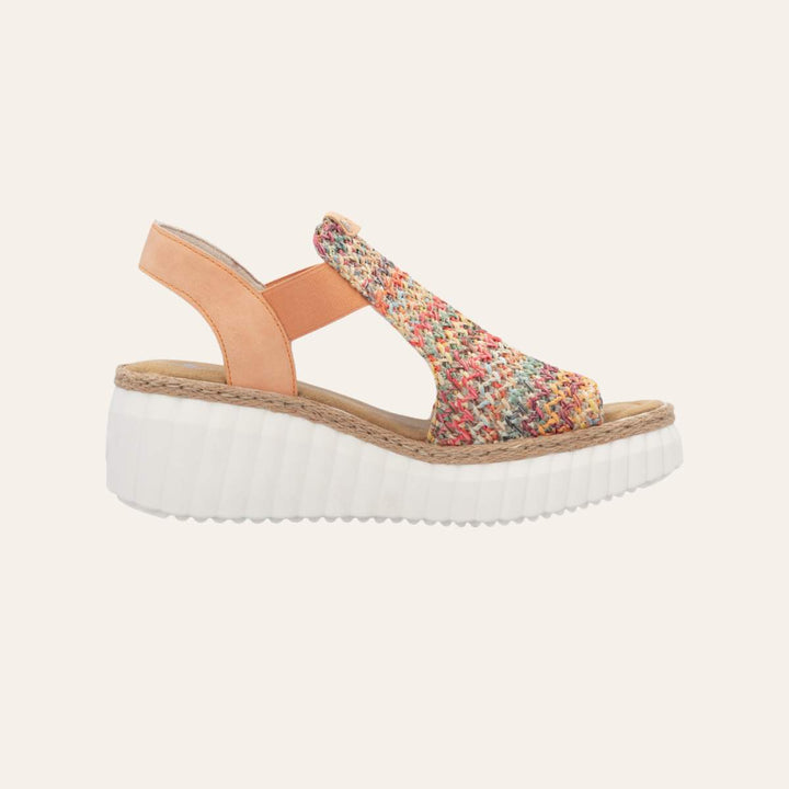 Rieker Kilehælsandal Multi Aprikos W