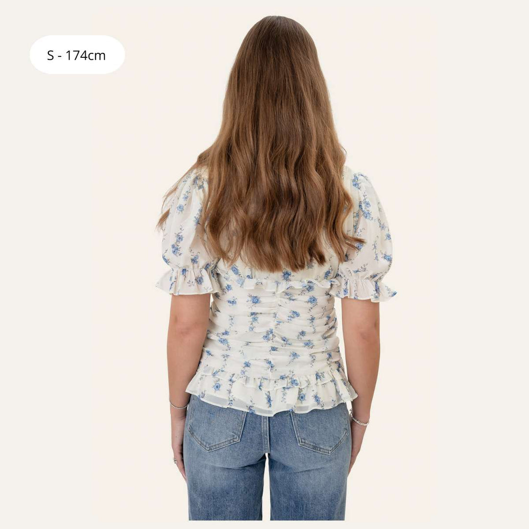 BYIC ArielIC Blouse Off White Vintage Blue