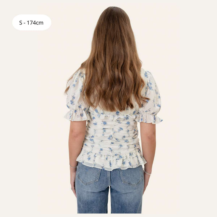 BYIC ArielIC Blouse Off White Vintage Blue