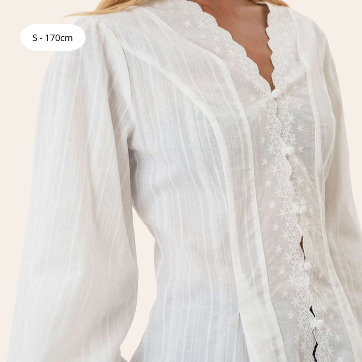 BYIC HazelIC Shirt White Embroidery
