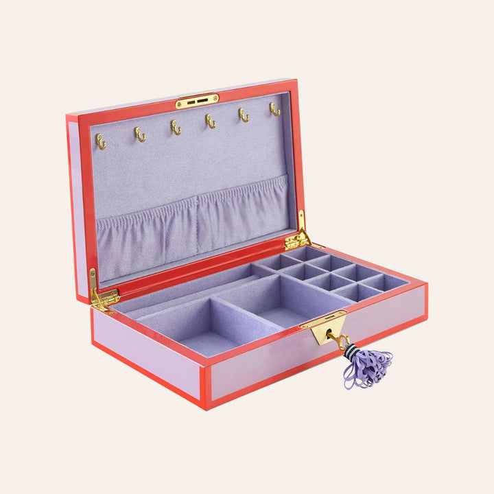 Jonathan Adler Tiger Lacquer Jewelry Box Lavender