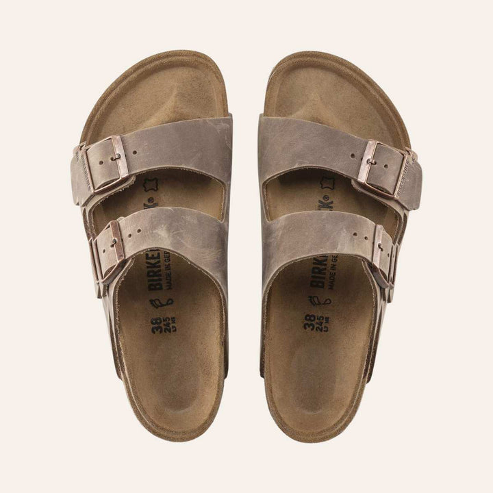 Birkenstock Arizona Narrow Oiled Leather Tobacco Brown W