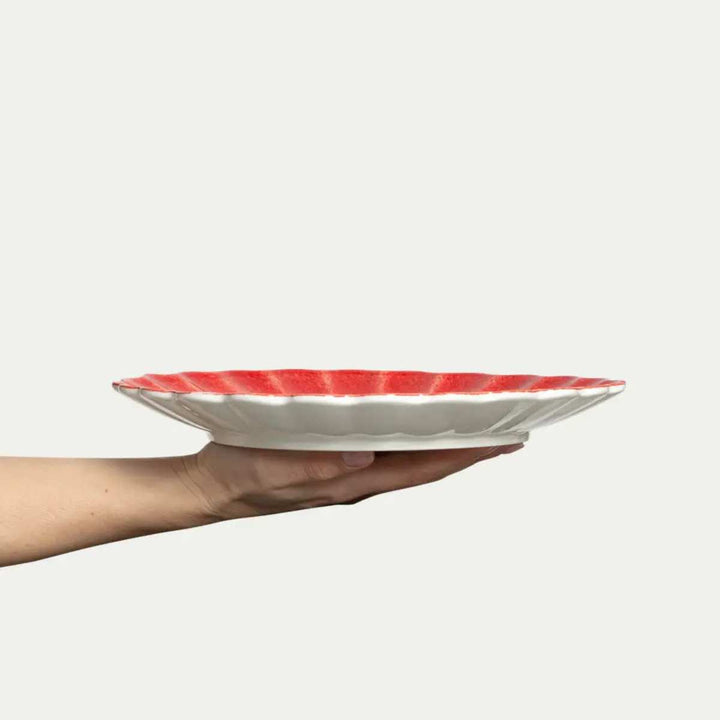 Mateus Oyster Plate 28cm Red Painted