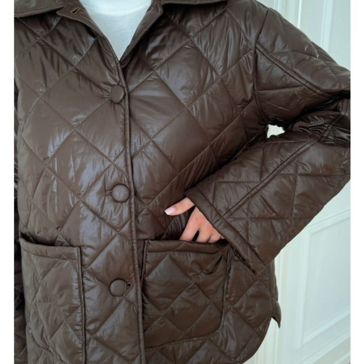 BYIC UmaIC Quilted Jacket Chocolate Brown