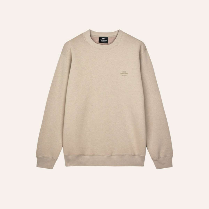 Mads Nørgaard Standard Crew Logo Sweat Plaza Taupe