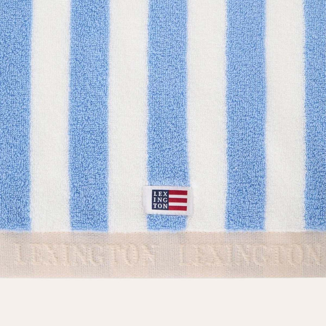 Lexington Block Striped Towel 100x150 Sky Blue/White/Moonbeam