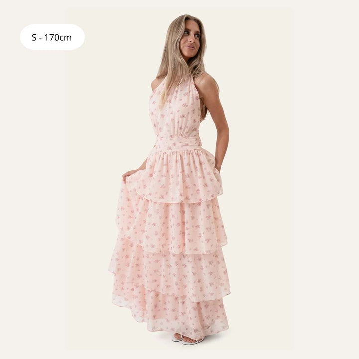 BYIC BelleIC Long Dress Pink Flower Print
