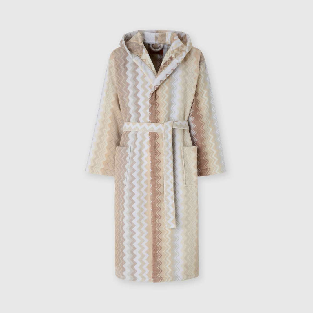 Missoni Giacomo badekåpe med hette i beige