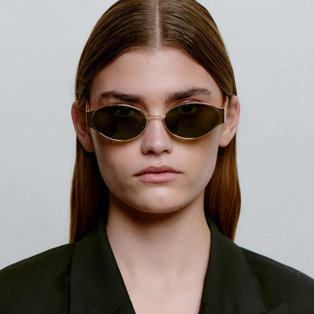 A. Kjærbede Bella Solbrille Gold Burnt Amber