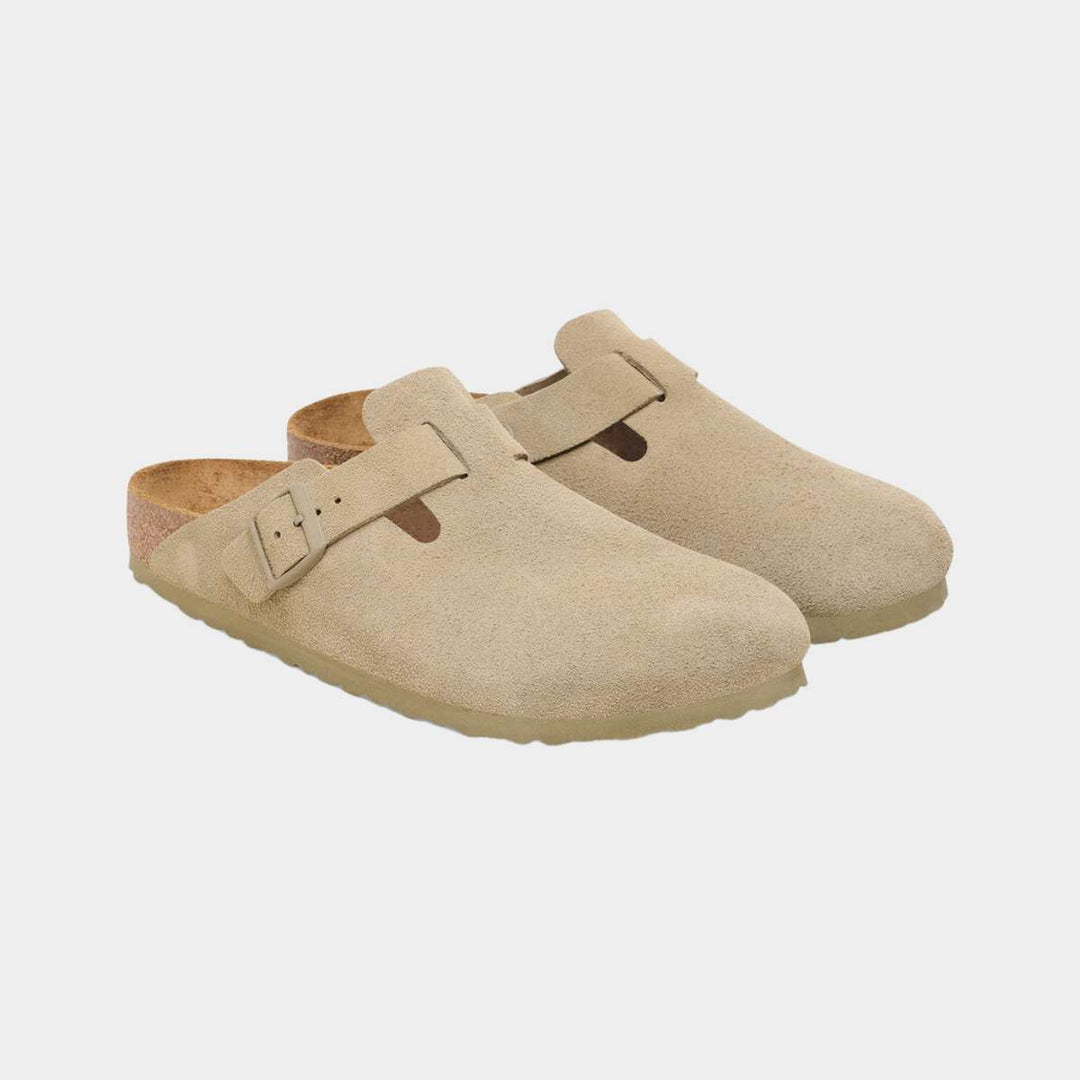 Birkenstock Boston Suede Smal Faded Khaki W