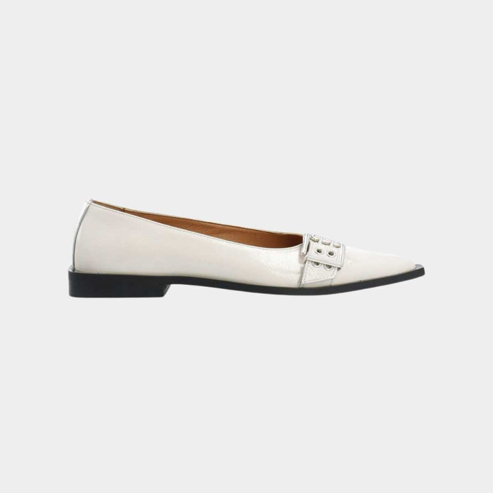 Bianco Biavictoria Bucklet Ballet Flat Off White W