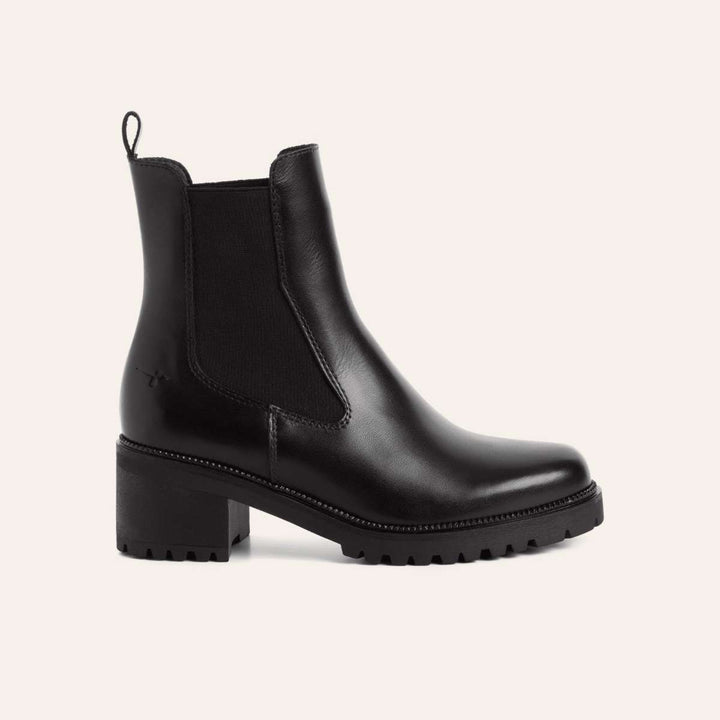 Tamaris Leather Chelsea Boot Black W