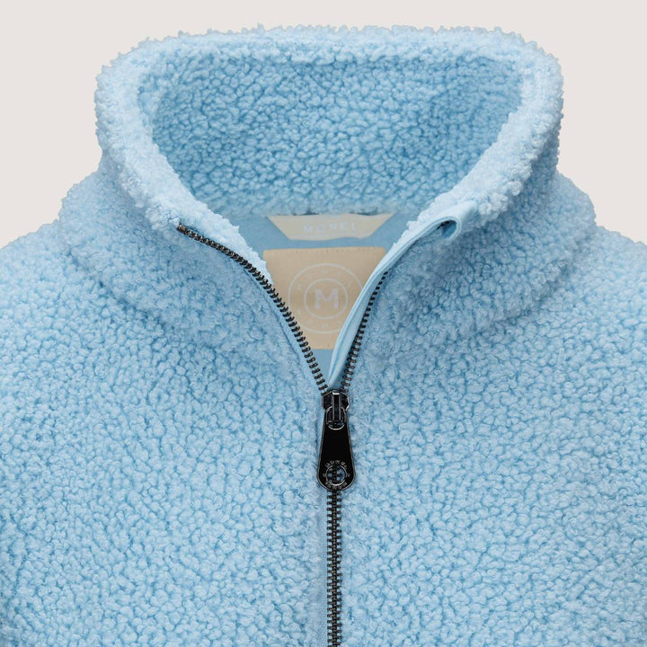 Monel Annie Teddy Fleece Half Zip Light Blue
