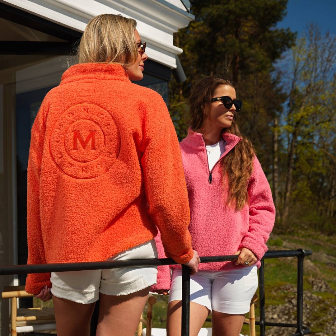 Monel Annie Teddy Fleece Half Zip Bright Pink