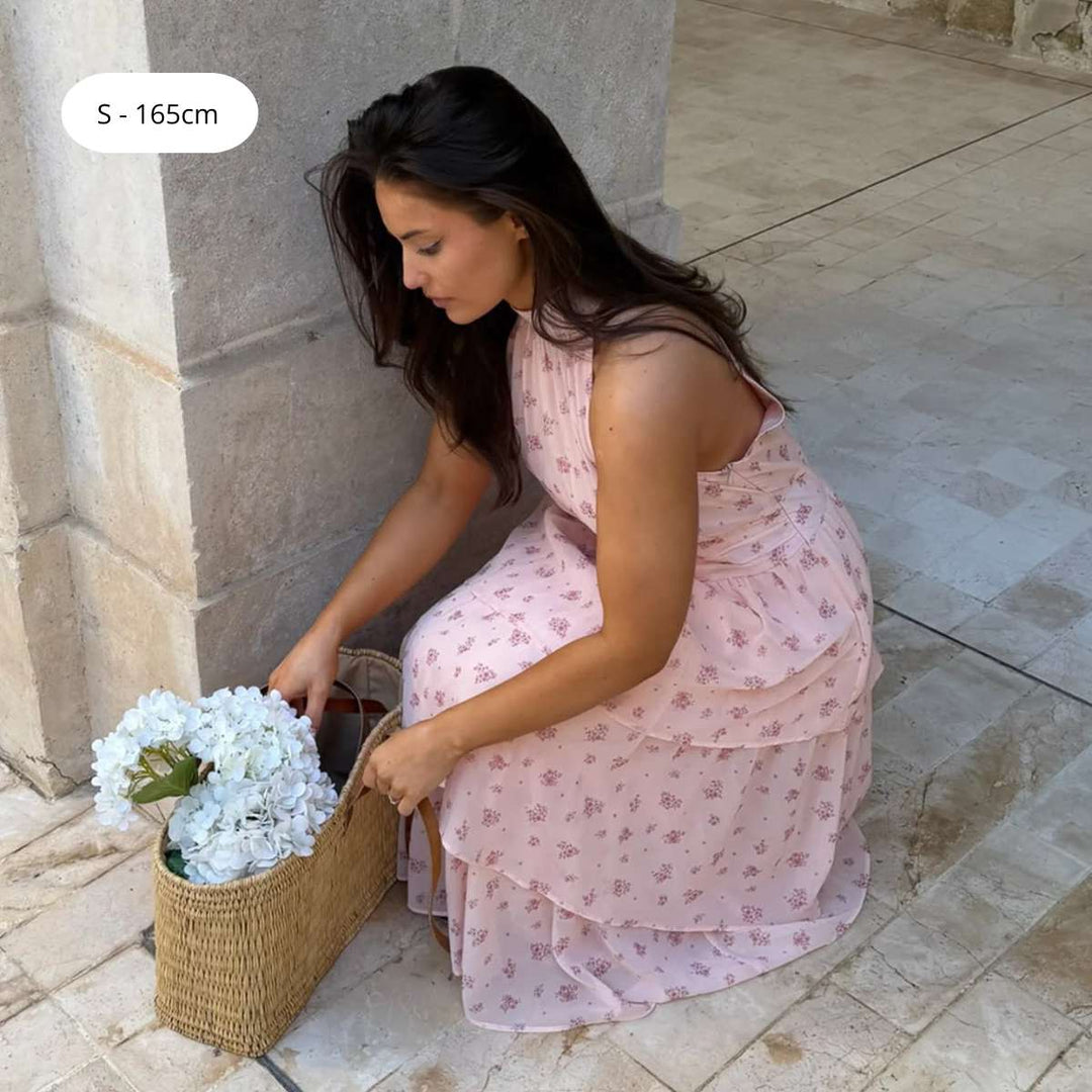 BYIC BelleIC Long Dress Pink Flower Print