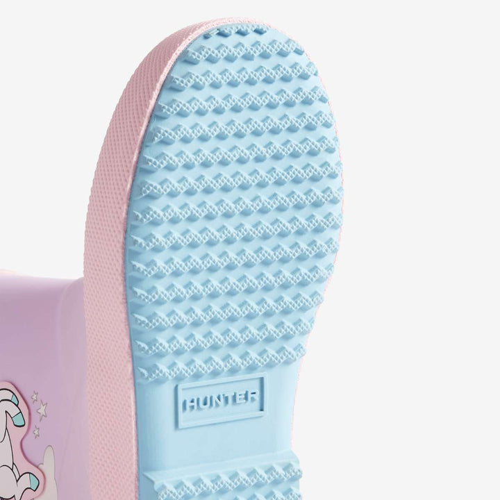 Hunter Kids First Unicorn Print Boot Blue Frost/Parfait Pink