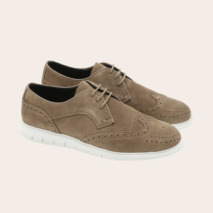 Gregers Sport Brogue Light Brown Suede M