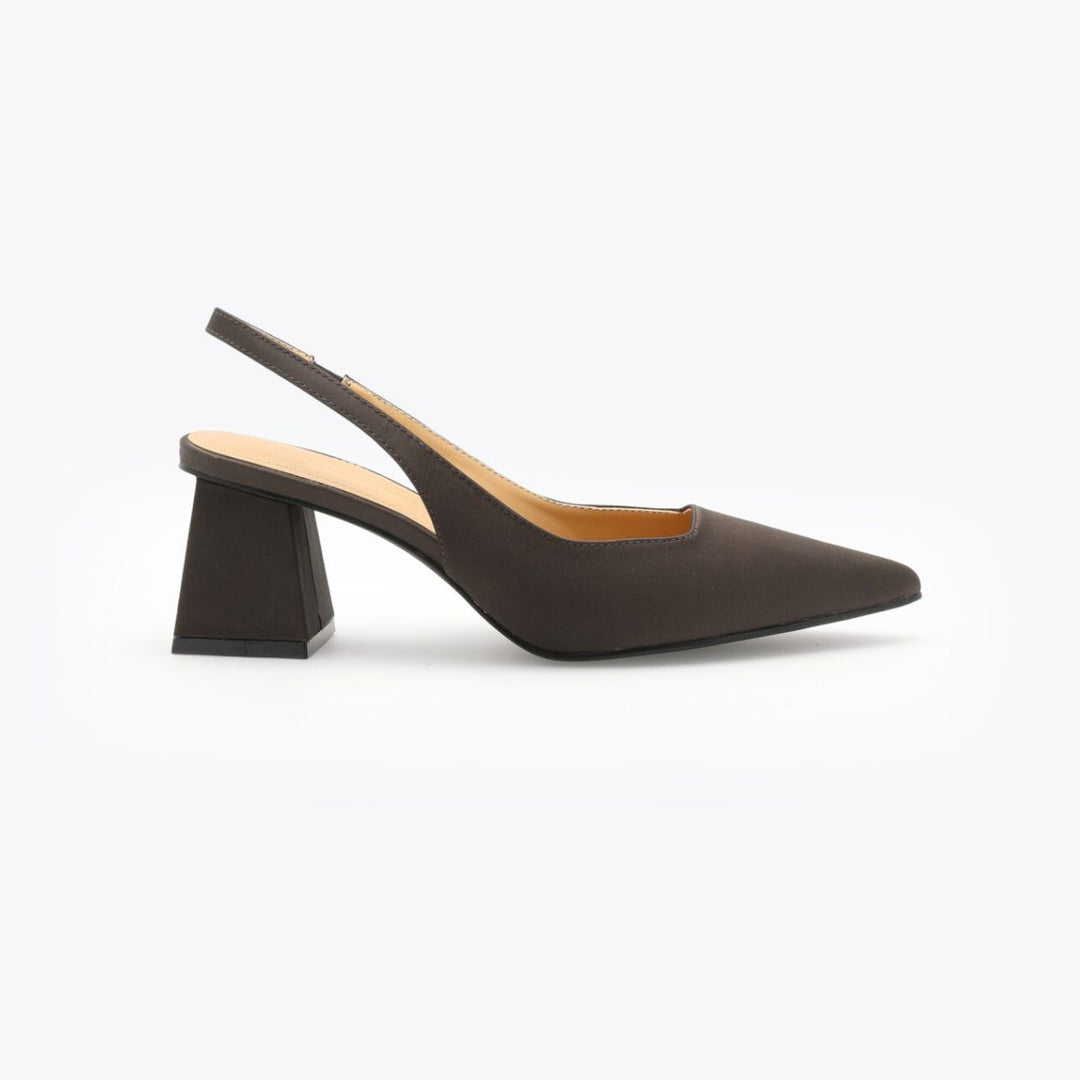 Roberto Rosso Pia Sling-Back Satin Coffee W