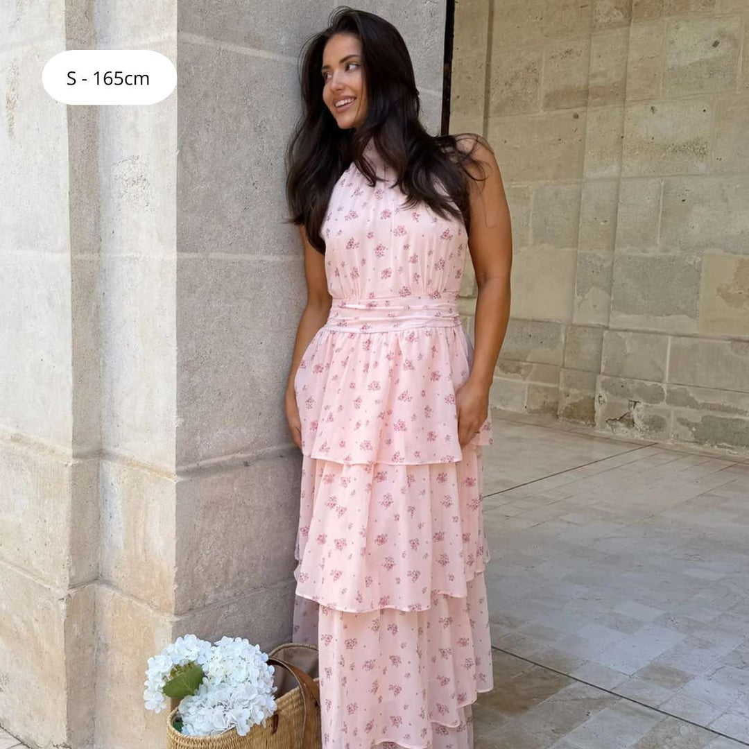 BYIC BelleIC Long Dress Pink Flower Print