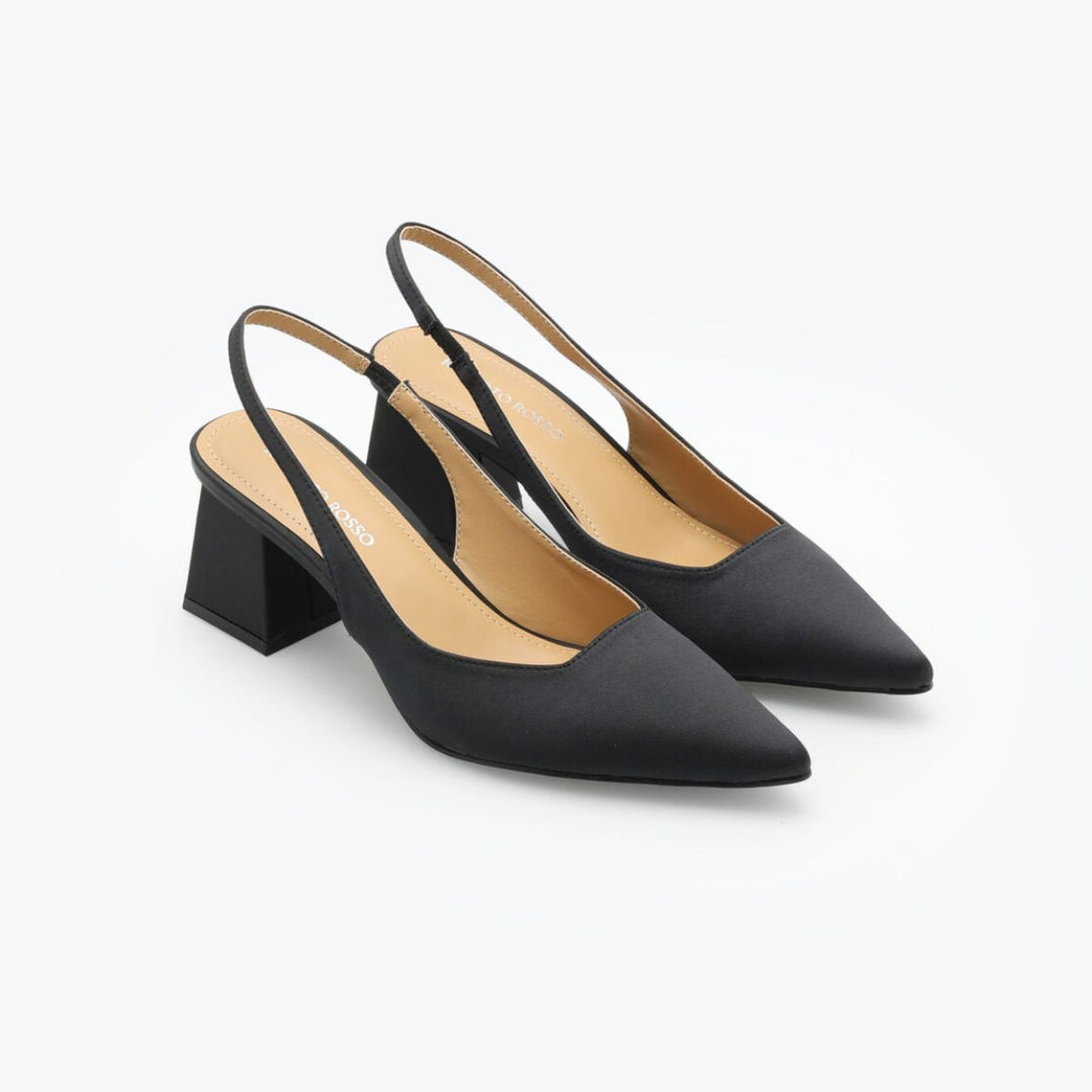 Roberto Rosso Pia Sling-Back Satin Black W